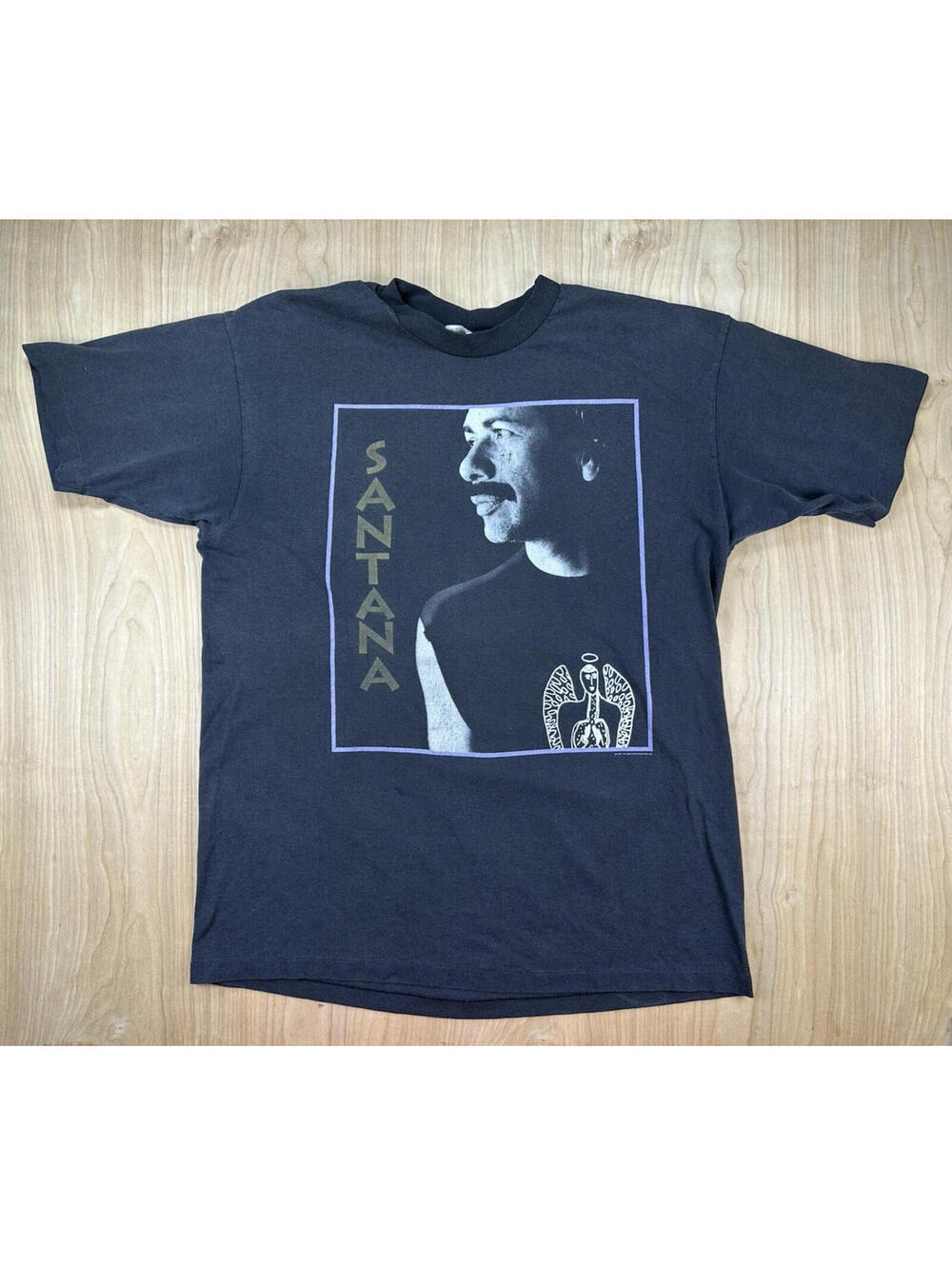 vintage 90's SANTANA TOUR 1990 t shirt BLACK extra large HANES 50/50